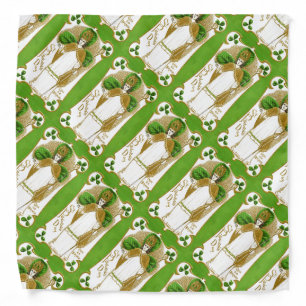ST.PATRICK'S DAY GREEN SHAMROCKS AND TRINITY BANDANA