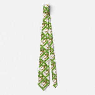 ST.PATRICK'S DAY GREEN SHAMROCKS AND TRINITY NECK TIE