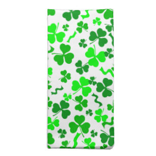 St Patrick's Day Green Shamrocks Confetti Cloth Napkin