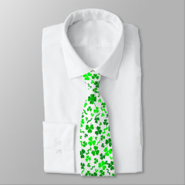 St Patrick's Day Green Shamrocks Confetti Neck Tie