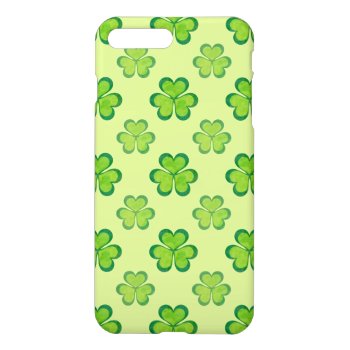 St. Patrick's Day Green Shamrocks Lucky Clovers Iphone 8 Plus/7 Plus Case by ZeraDesign at Zazzle