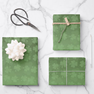 St. Patrick's Day green shamrocks ombre pattern Wrapping Paper Sheets
