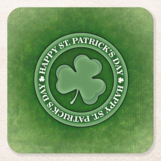 St. Patrick's Day Green Square Paper Coaster