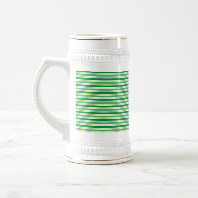 St. Patrick's Day Green Stripes Pattern-54608 Beer Stein (Left)