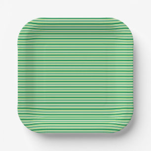 St. Patrick's Day Green Stripes Pattern-54608 Paper Plates
