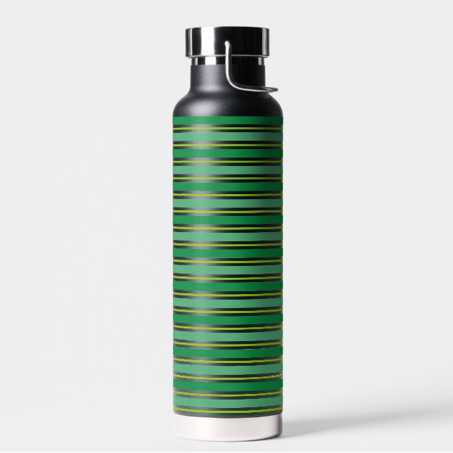 St. Patrick's Day Green Stripes Pattern-54608 Water Bottle (Left)