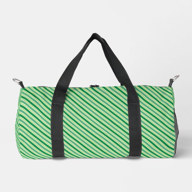 St. Patrick's Day Green Stripes Pattern Duffle Bag (Front)