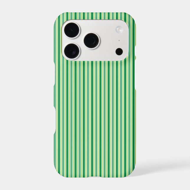 St. Patrick's Day Green Stripes Pattern Iphone Case (Back)