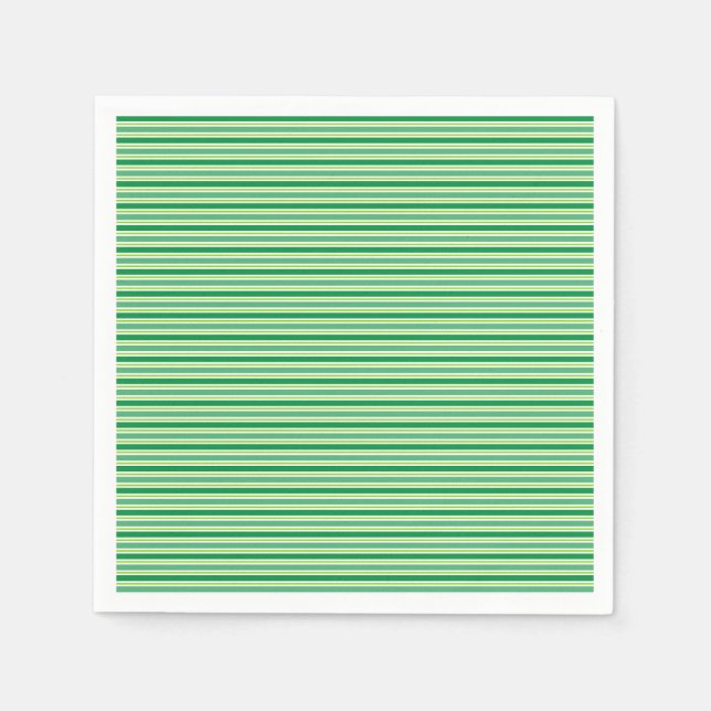 St. Patrick's Day Green Stripes Pattern Napkins (Front)