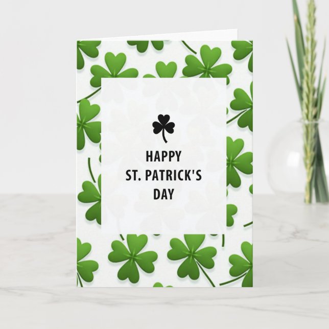 St Patricks Day Green Texture Card (Front)