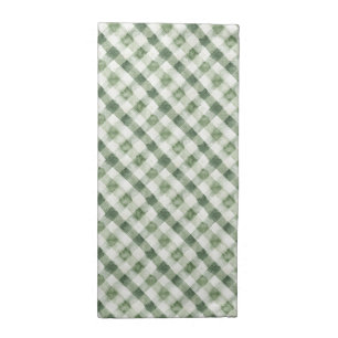 St Patrick's Day Green Watercolor Gingham Cloth Napkin