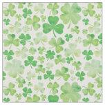 St. Patricks Day Green Watercolour Shamrock Design Fabric