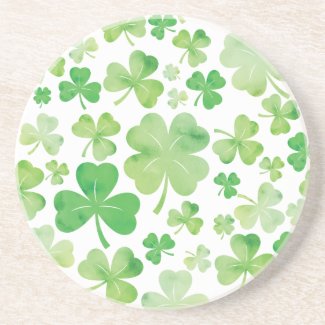 St Patricks Day Green Watercolour Shamrock Pattern