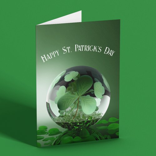 St Patricks Day Green World Card