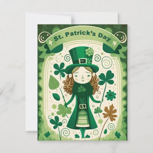 St Patricks Day Greeting Card Illustration