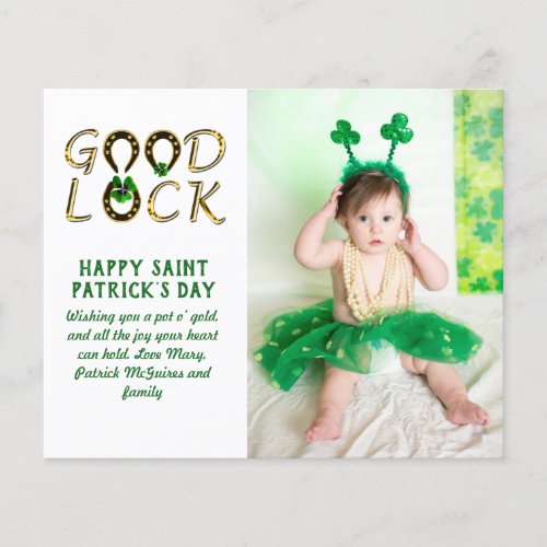 St Patricks Day Greeting PHOTO Cards BUDGET