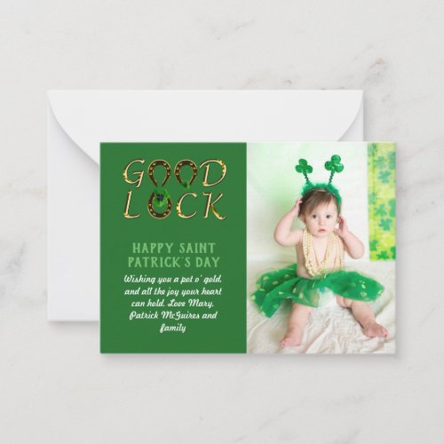 St Patricks Day Greeting PHOTO Cards BUDGET
