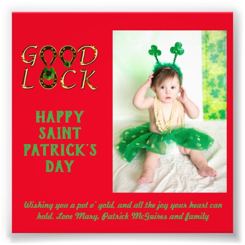 St Patricks Day Greeting PHOTO Cards BUDGET