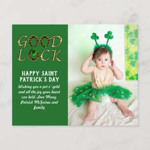 St Patrick's Day Greeting PHOTO Cards BUDGET
