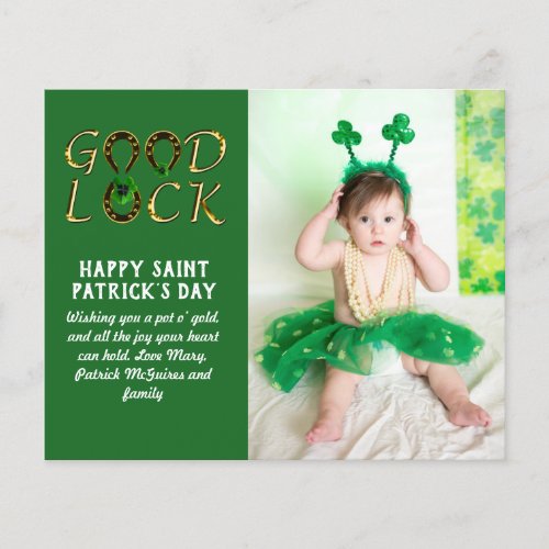 St Patricks Day Greeting PHOTO Cards BUDGET