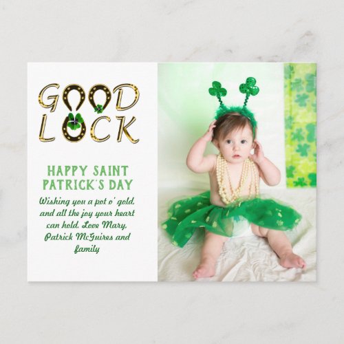 St Patricks Day Greeting PHOTO Cards BUDGET