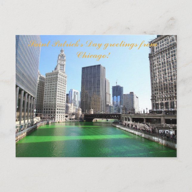 St Patrick's Day greetings from Chicago post card (Front)