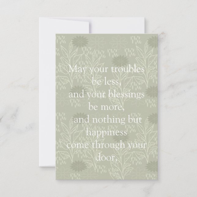St. Patrick's Day Greetings Note Card (Front)