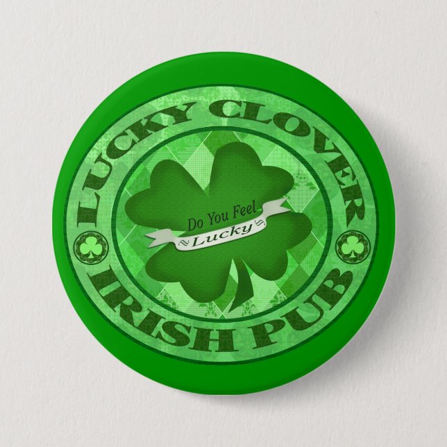 St. Patrick's Day Grungy Pub Button (Front)