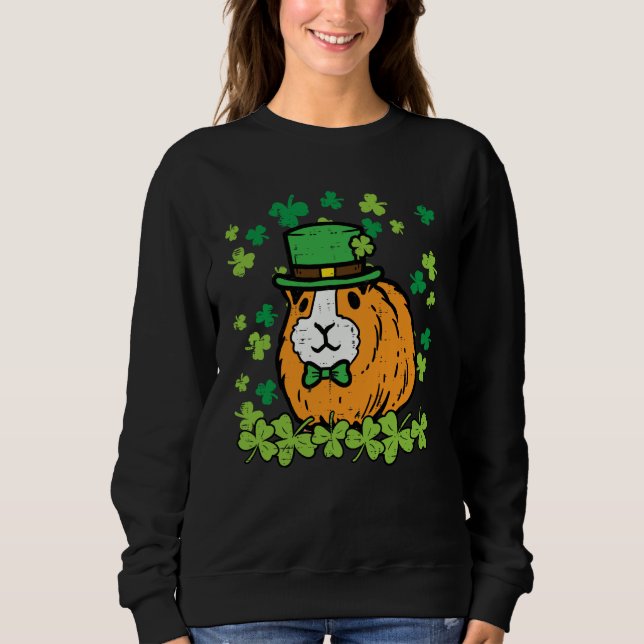 St Patricks Day Guinea Pig Saint Pattys Paddys Men Sweatshirt (Front)