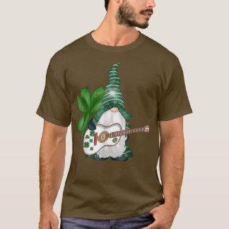 St Patricks Day Guitar Music Funny Gnomes  T-Shirt