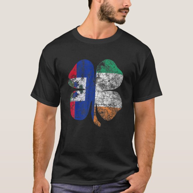St Patricks Day Haiti Irish Shamrock Ireland Haiti T-Shirt (Front)