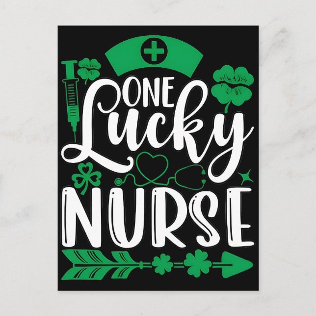 St patrick's day hand drawn lettering and calligra holiday postcard (Front)