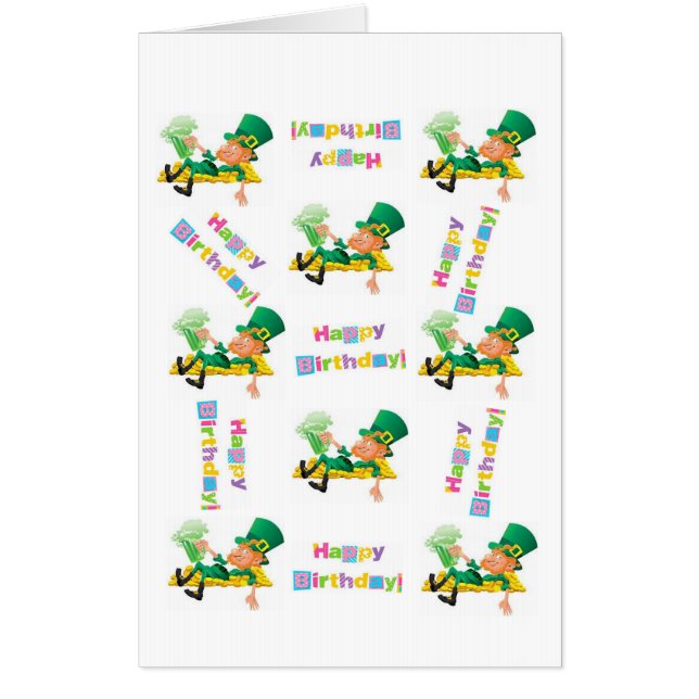 St. Patrick's Day Happy Birthday Card  (Front)