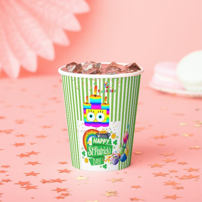 St. Patrick's Day Happy Birthday Paper Cup  (Insitu)