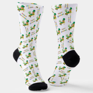 St. Patrick's Day Happy Birthday Socks