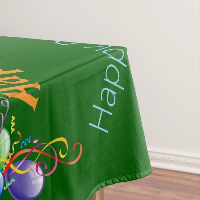 St. Patrick's Day Happy Birthday Tablecloth  (In Situ)