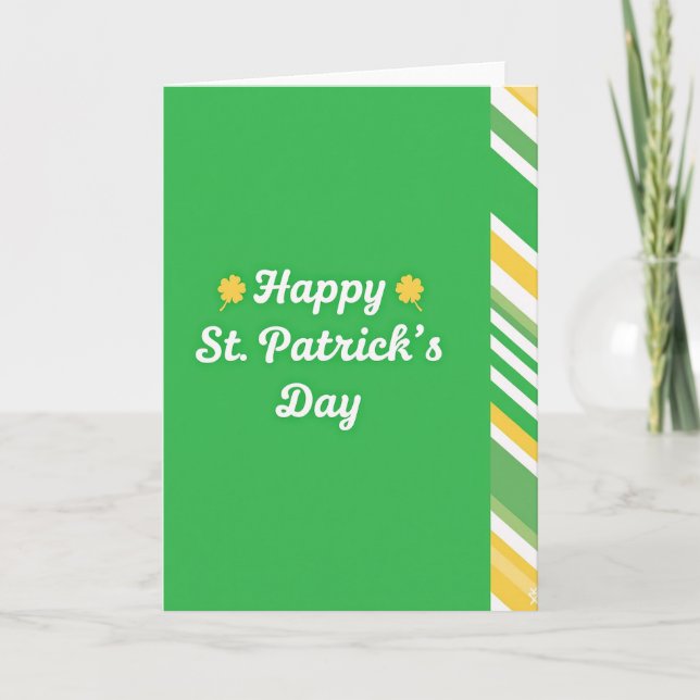 St Patricks Day Happy Green Card (Front)