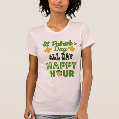 st patricks day happy hour irish green beer cool T_Shirt