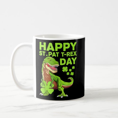 St Patricks Day Happy St Pat TRex Dinosaur Irish  Coffee Mug