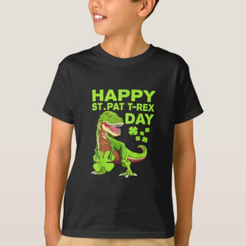 St Patricks Day Happy St Pat TRex Dinosaur Irish  T_Shirt