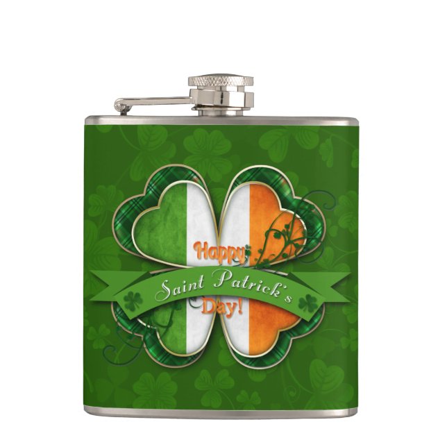 St. Patrick's Day - Happy St. Patrick's Day Flask (Front)