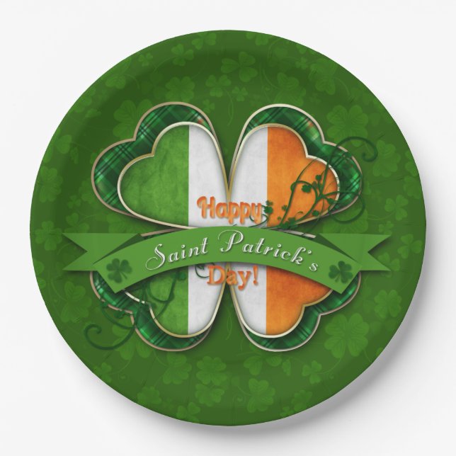 St. Patrick's Day - Happy St. Patrick's Day Paper Plates (Front)