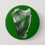 St Patrick&#39;s Day Harp Of Ireland Button Name Tag at Zazzle