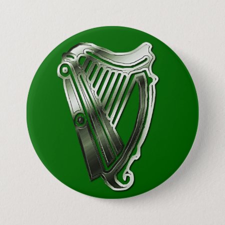 St Patrick's Day Harp Of Ireland Button Name Tag