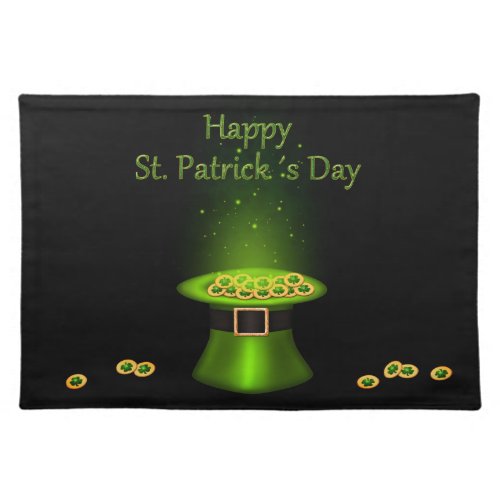 St Patricks Day Hat Coins Cloth Placemat