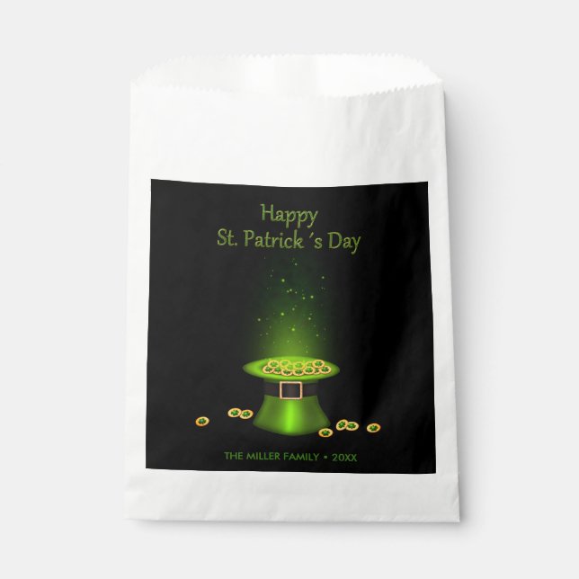 St. Patrick's Day Hat Coins Favor Bag (Front)
