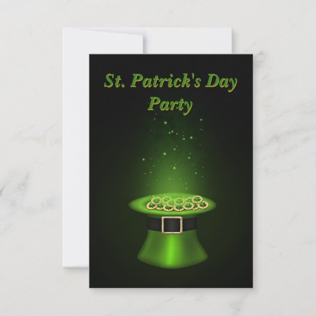 St. Patrick's Day Hat Coins - Invitation Card (Front)