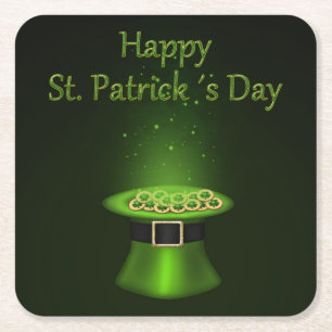 St. Patrick's Day Hat Coins - Paper Coaster