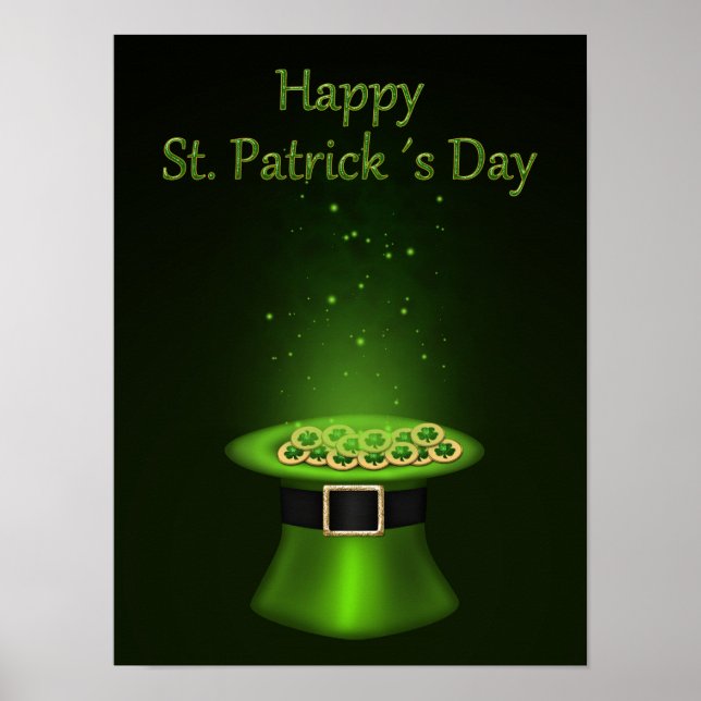 St. Patrick's Day Hat Coins - Poster Print (Front)