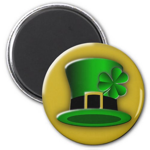 St Patricks Day Hat Round Magnet